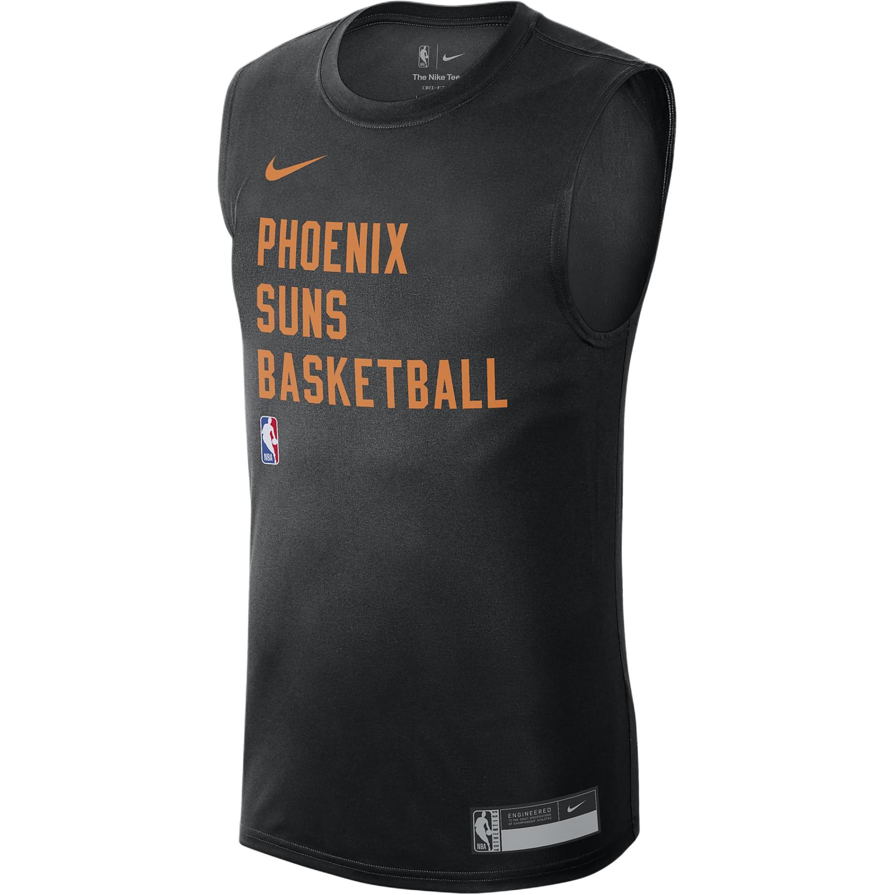 Nike DRI-FIT NBA Practice Letter Logo Round Neck Casual Quick Dry Sleeveless Basketball Vest Phoenix Suns Men's Black