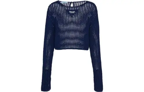 PRADA Sweaters Women's Blue Crew Neck Moderate Other