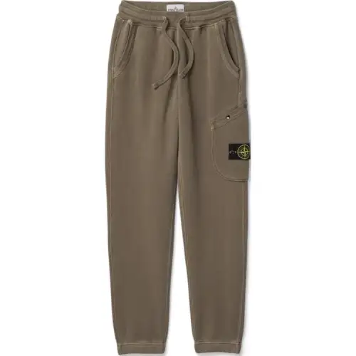 Stone Island jersey-texture cotton track pant