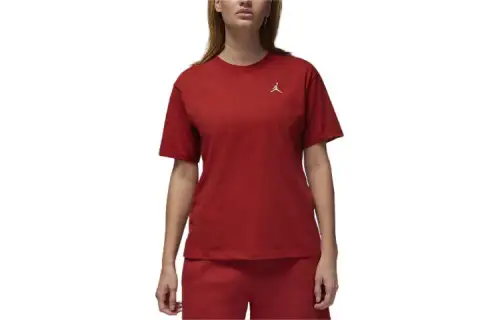 Jordan Drop Shoulder Sleeve T Shirt Women's Sand Dune Red