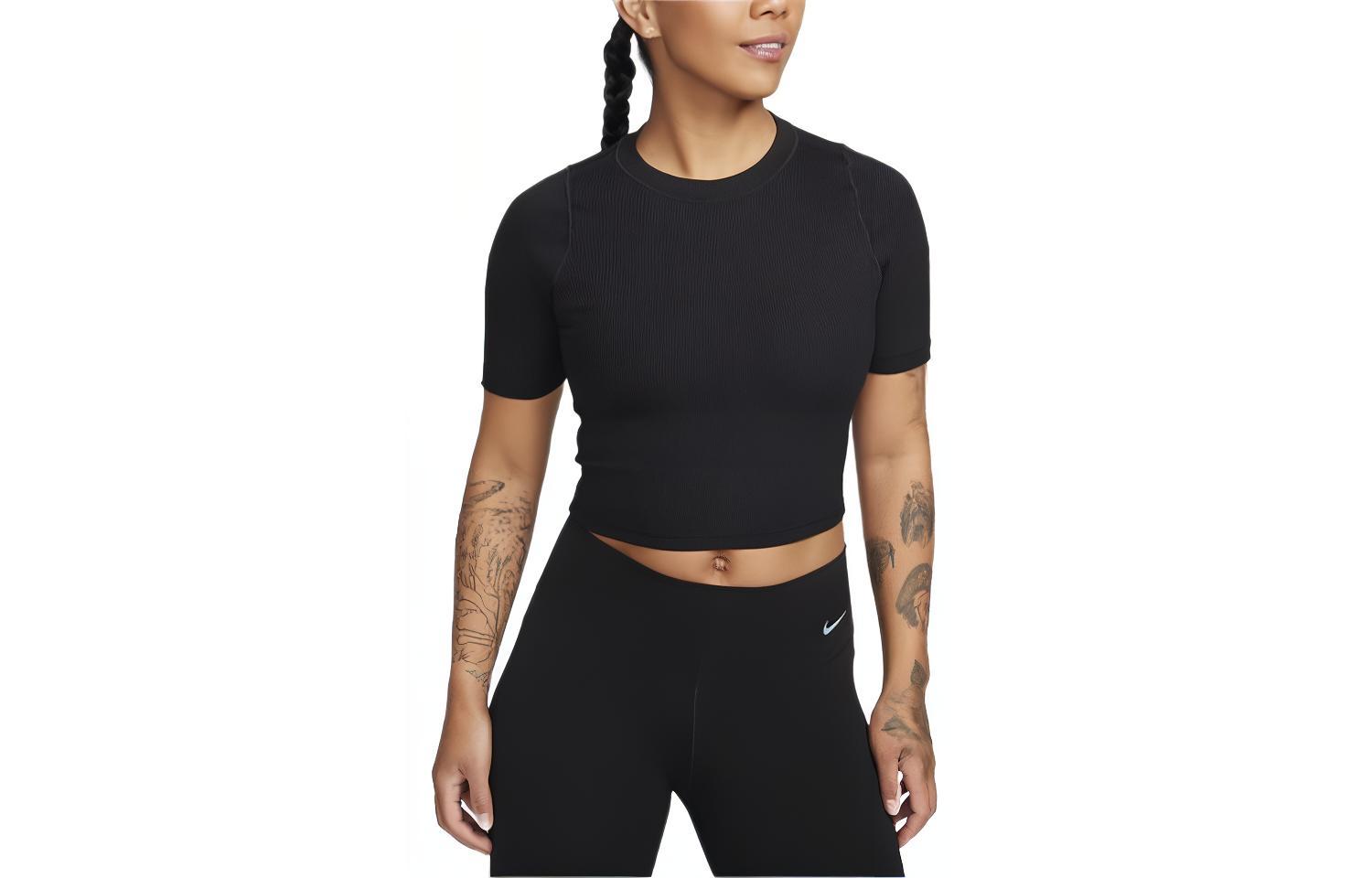 Nike Zenvy Rib Women's Dri-FIT Short-Sleeve Cropped Top