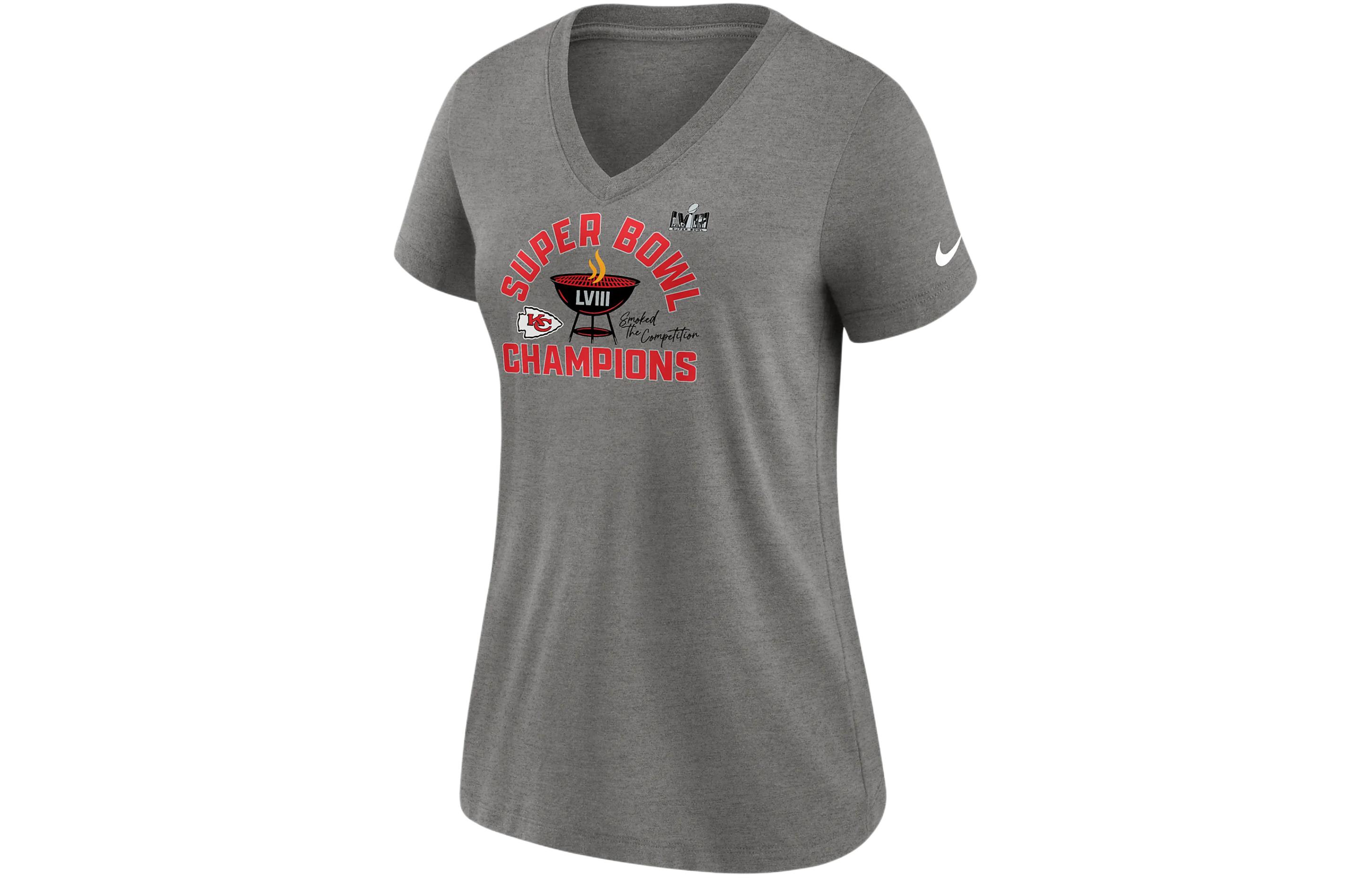 Nike Letter Print Graphic Knit Short Sleeve T-Shirt Women's Dark Gray Kansas City Chiefs