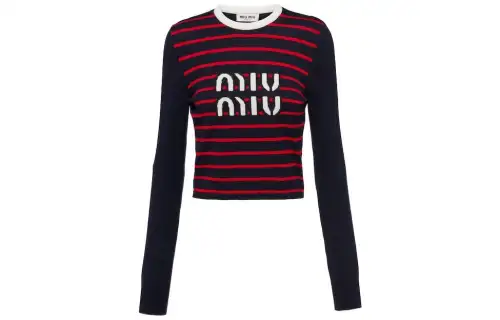 MIU MIU Sweaters Women's Blue Crew Neck Moderate Other