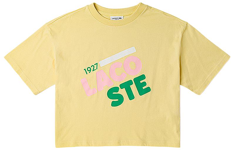 Женская футболка LACOSTE Logo Print (желтая)