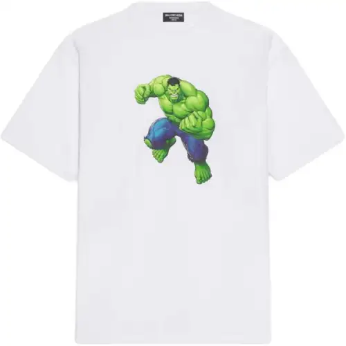 Balenciaga Women'ss Hulk 2021 Marvel Medium Fit T shirt White
