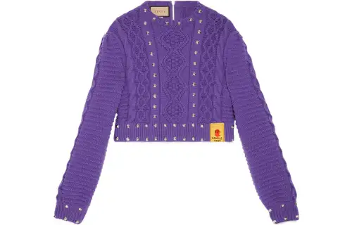 GUCCI Chinese New Year Sweaters Women's Purple Crew Neck Moderate Other
