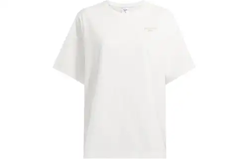 Reebok T Shirts Women's White Crew Neck Moderate Straight Fit