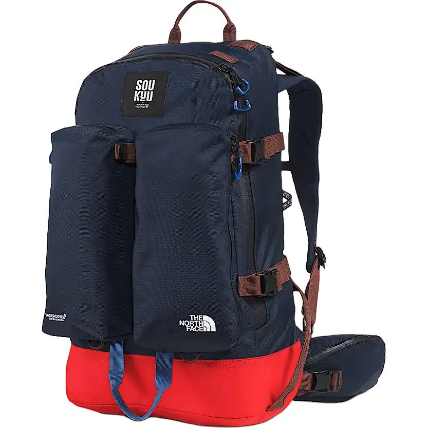 THE NORTH FACE 38L Outdoor Bags Polyester Graphite Fire Red Unisex