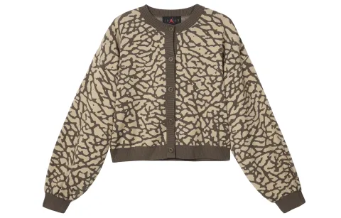 Jordan Women'ss Flight Jacquard Knit Cardigan Asia Sizing Palomino Cement
