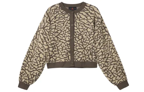 Jordan Women'ss Flight Jacquard Knit Cardigan Asia Sizing Palomino Cement
