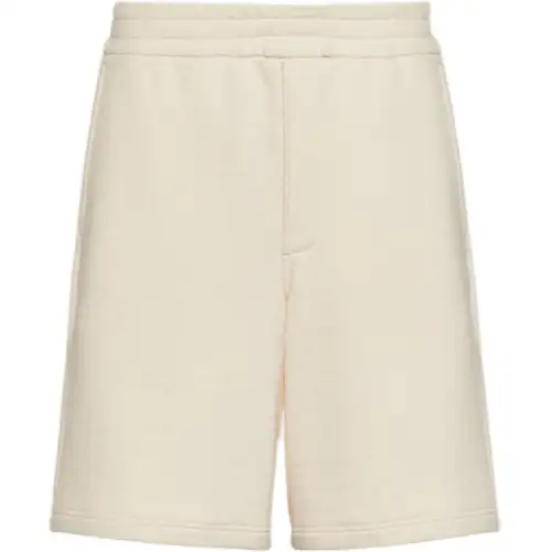 PRADA Enamel Triangle Logo Elasticated Waistband Track Shorts