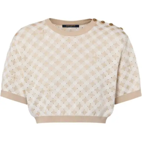 LOUIS VUITTON Crop Top Women's Light Brown
