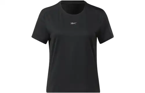 Reebok T Shirts Women's Black Crew Neck Moderate Straight Fit