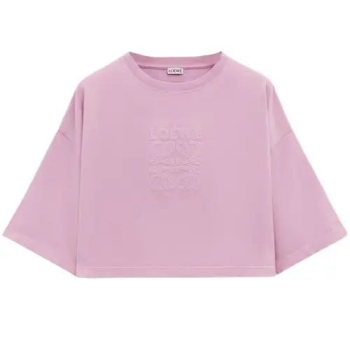 LOEWE Logo Embroidered Cropped T Shirt