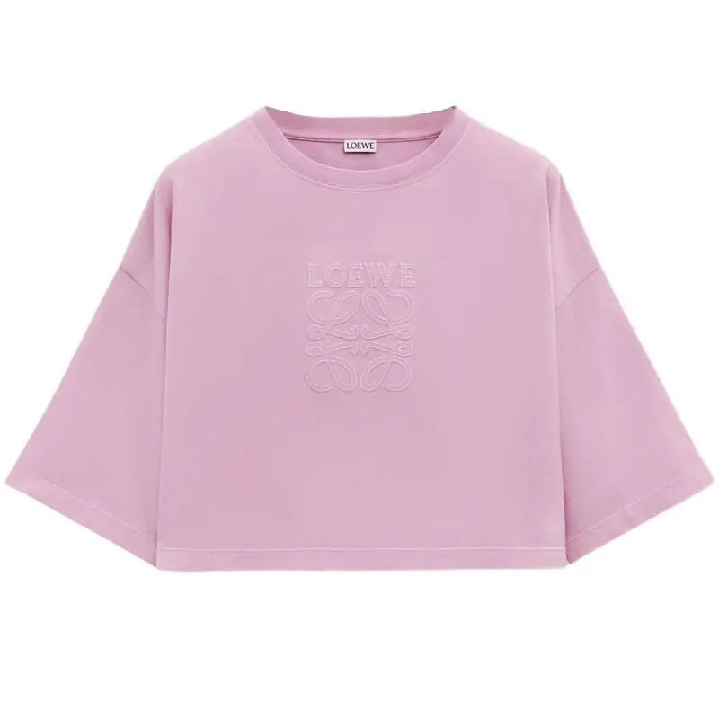 LOEWE Logo Embroidered Cropped T Shirt