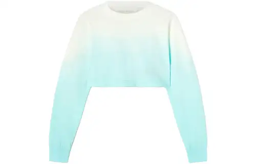 PALM ANGELS Crop Tops Women's Light Blue Crew Neck Moderate