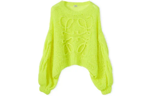 LOEWE Anagram Mohair Sweater 'Neon Yellow'