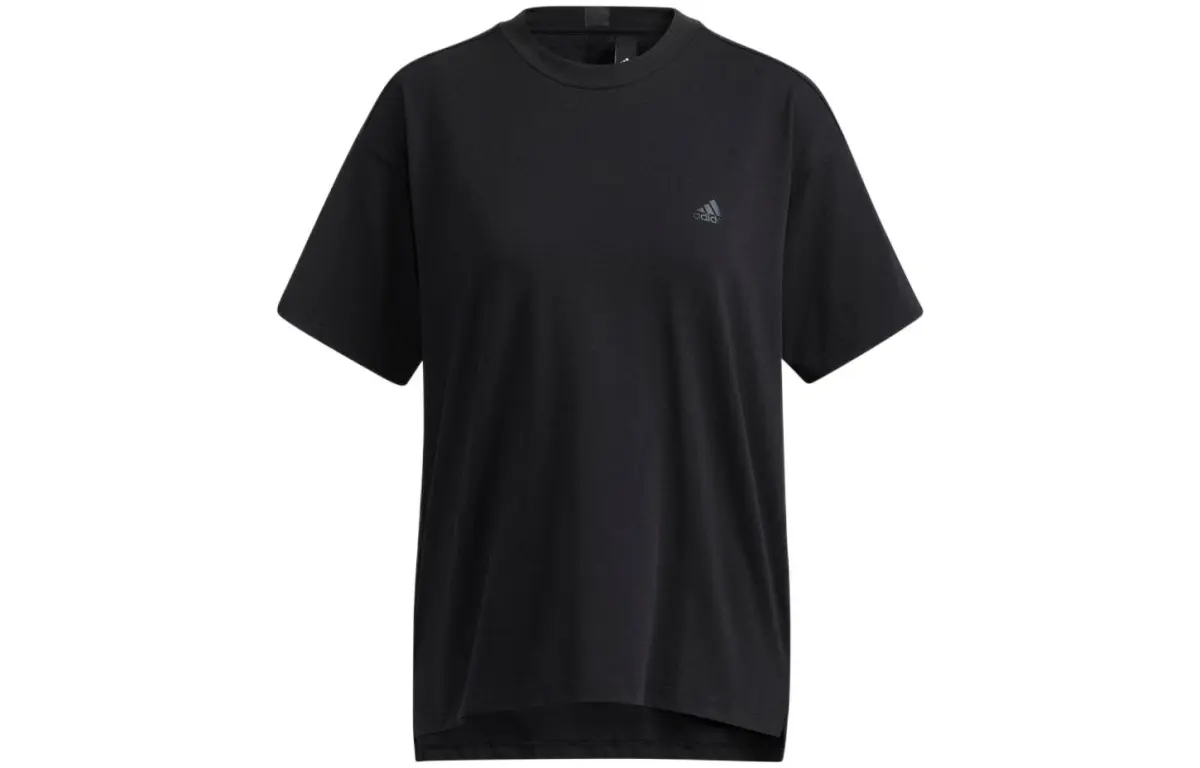 Adidas T-Shirts Women's Black Crew Neck Moderate Straight Fit