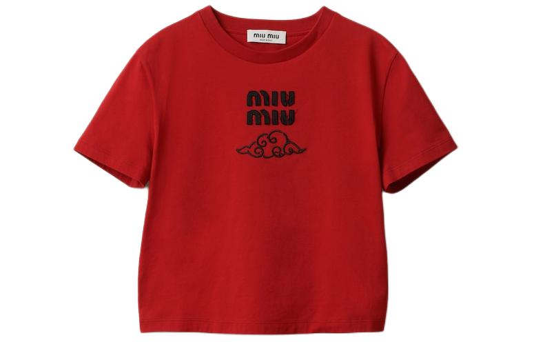 Женская футболка MIU MIU Logo (белая)