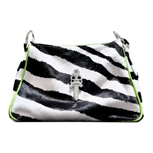 Chrome Hearts Horsehair Chicken Block Bag Shoulder Bag Handbag, Shoulder Bag Women's Black & White & Green