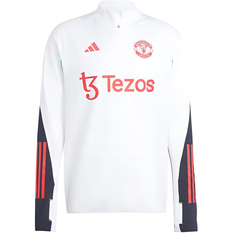 Adidas Manchester United MANCHESTER UNITED TIRO 23 PRO TOP Letter Print Design Breathable Training Long Sleeve Football Jersey Men's Core White