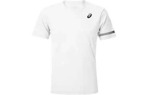 ASICS Tennis Tops Men's White Crew Neck Moderate