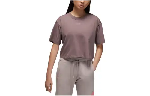 Jordan Drop Shoulder Sleeve T Shirt Women's Brown