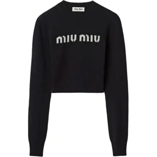 MIU MIU Logo intarsia Cashmere Jumper