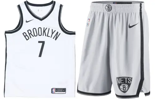 Nike NBA alphanumeric print color-blocking vest shorts basketball suit SW fan version 20-21 season Brooklyn Nets Durant No. 7 Men's White