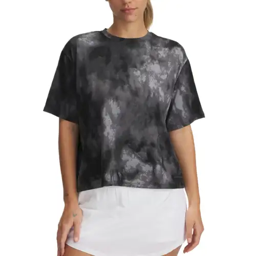 Under Armour RUSH Drop Shoulder Sleeve T Shirt Women's Titanium Gray