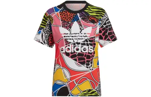Adidas Originals T Shirts Women's Multicolor Crew Neck Moderate Straight Fit