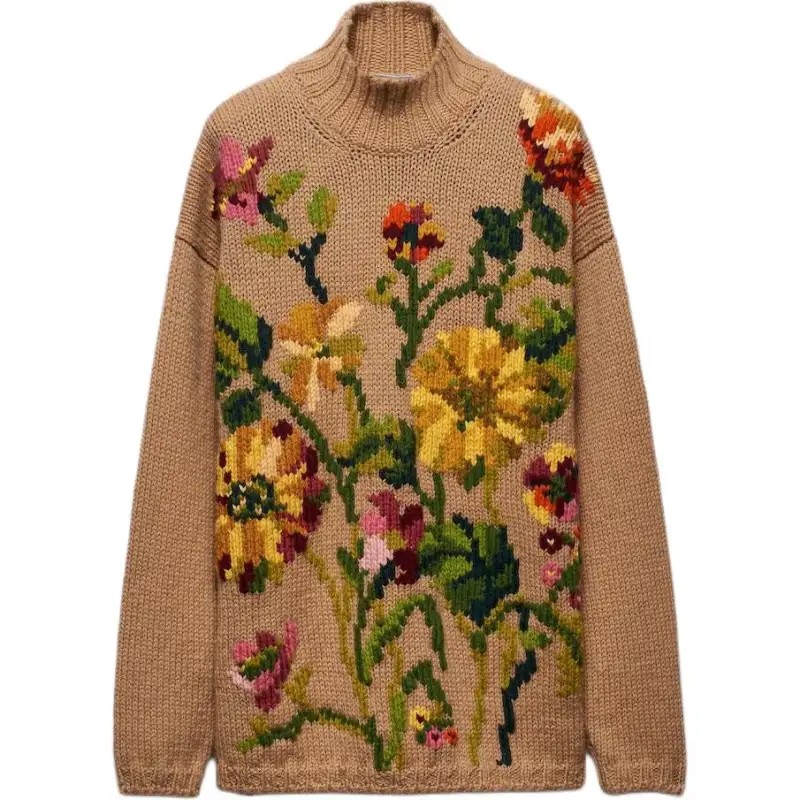 PRADA Sweaters Women's Brown Turtleneck Moderate Other