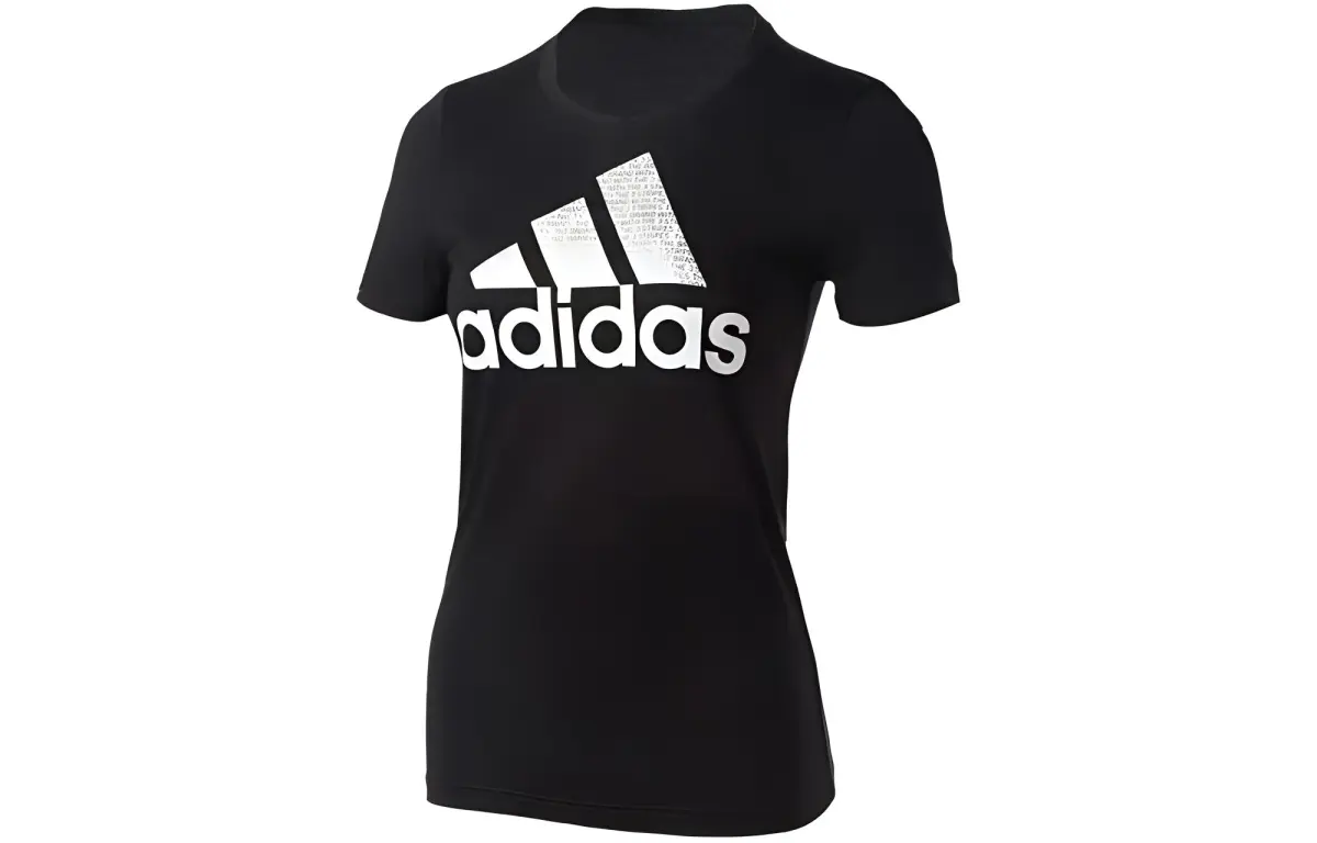 Adidas T-Shirts Women's Black Crew Neck Moderate Straight Fit