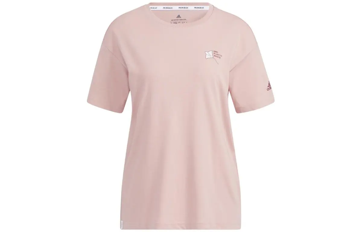 Adidas Drop Shoulder Sleeve T Shirt Women's Pink