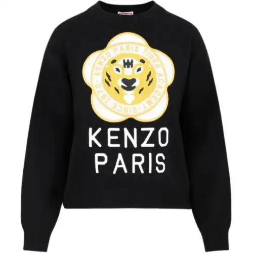 KENZO Logo Embroidered Crewneck Knitted Jumper
