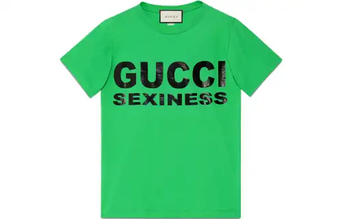 GUCCI T Shirts Women's Green Crew Neck Moderate Straight Fit