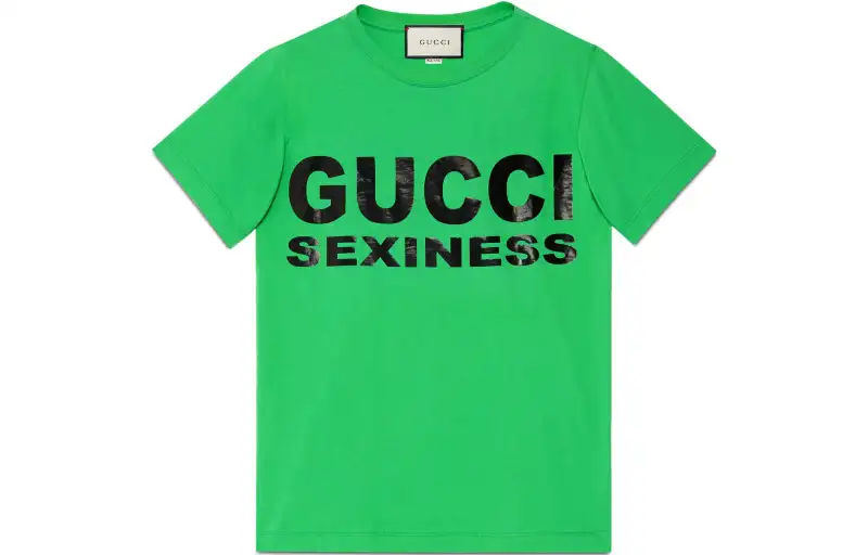 GUCCI T Shirts Women's Green Crew Neck Moderate Straight Fit