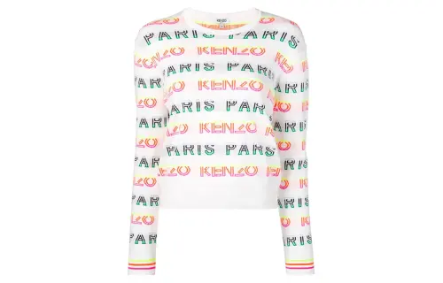 KENZO Sweaters Women's White Crew Neck Moderate A Line