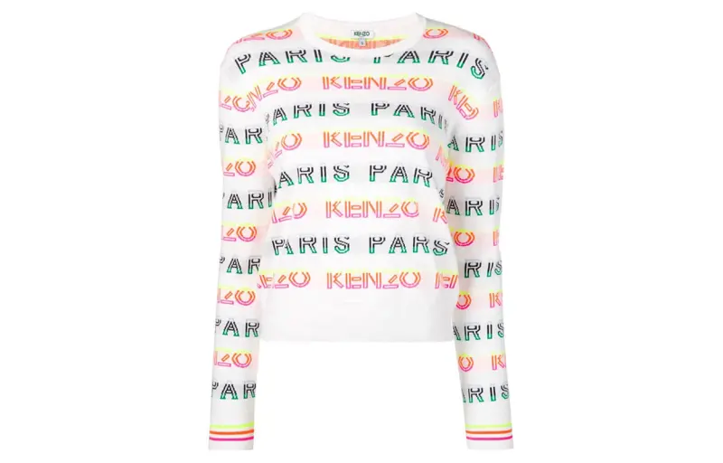 KENZO Sweaters Women's White Crew Neck Moderate A Line