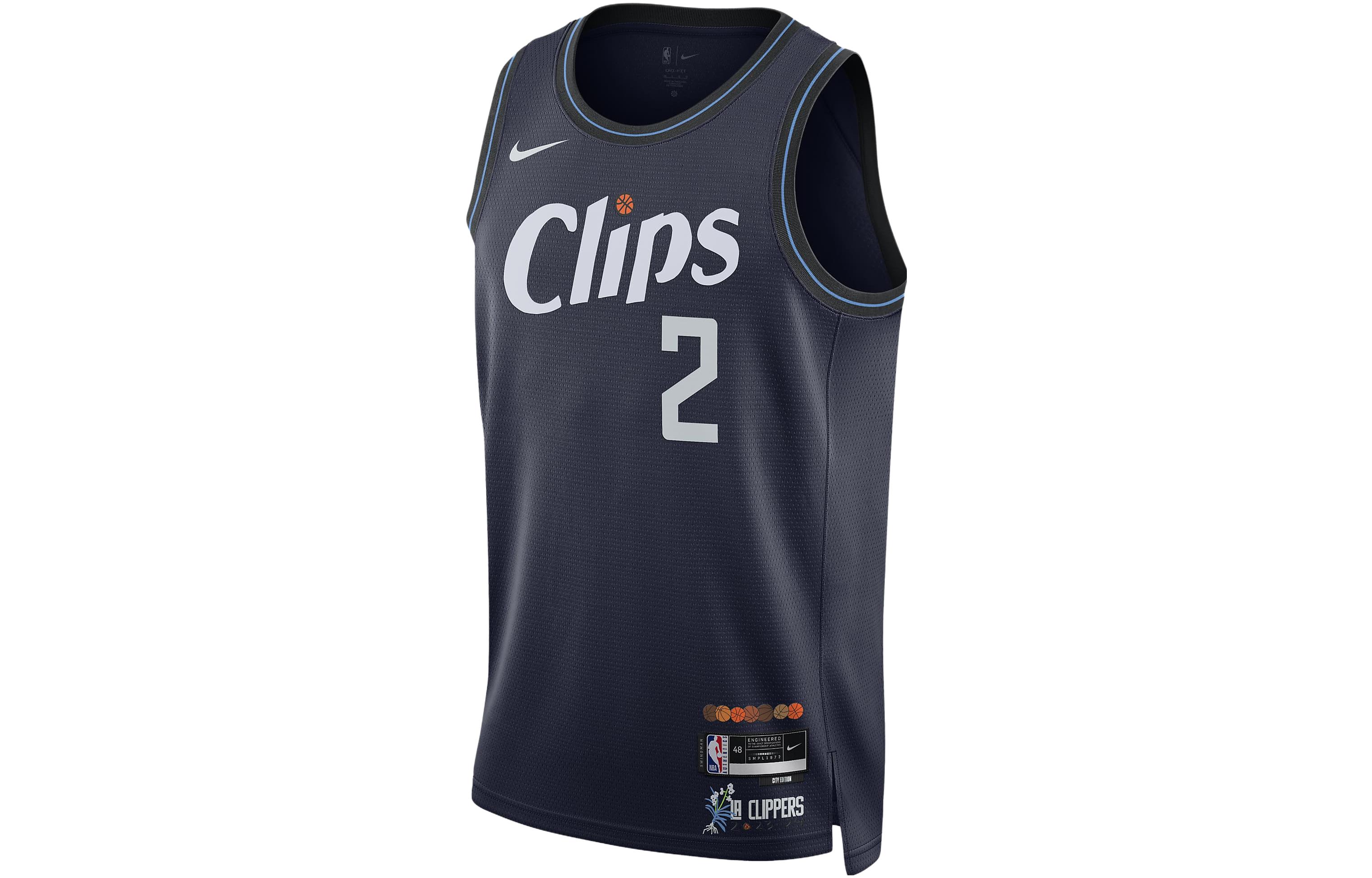 Nike Basketball Jersey City Edition 2023/24 Season, Los Angeles Clippers, Kawhi Leonard Size 2 Men’s Marine Blue