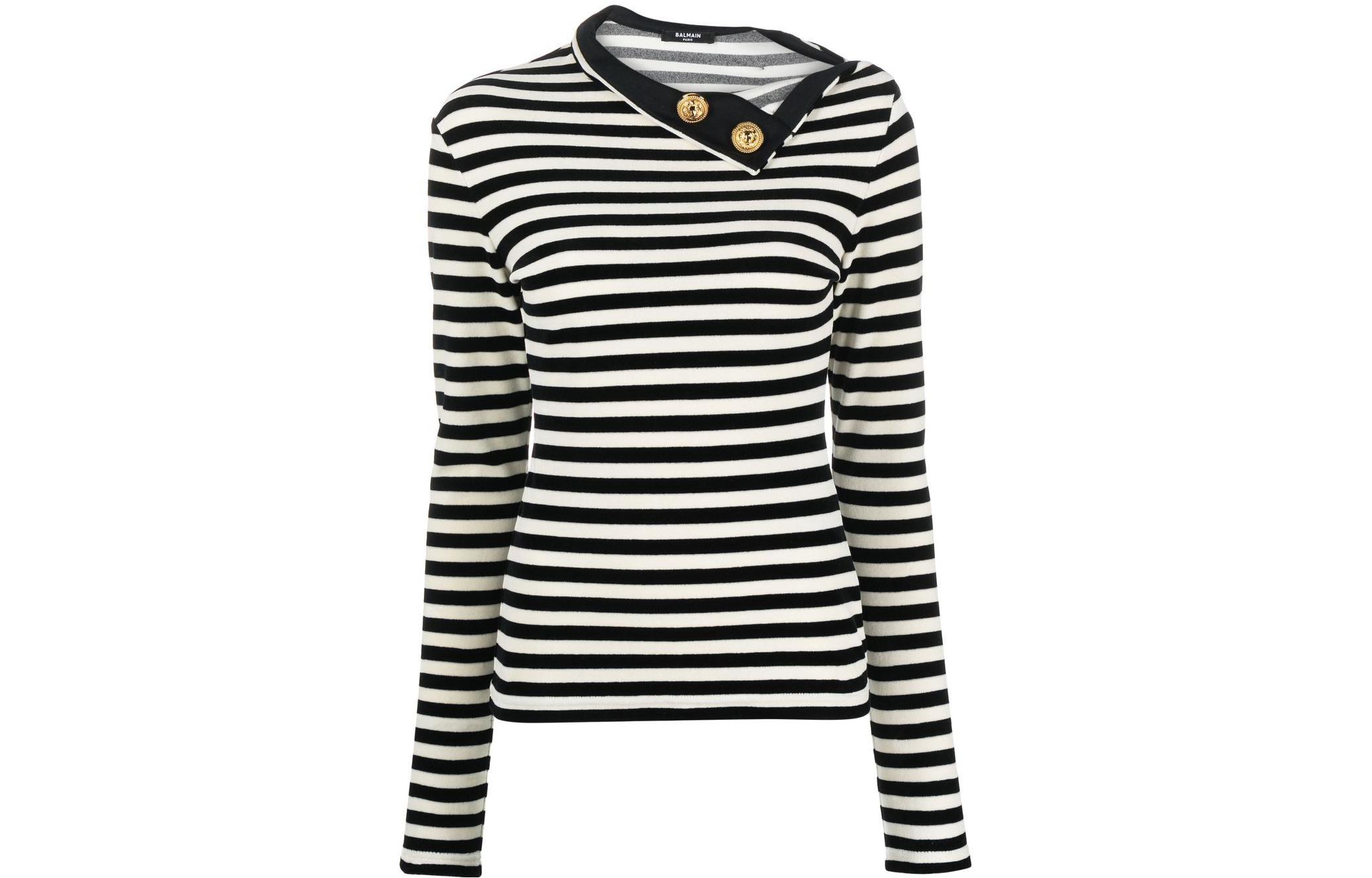 Женская футболка BALMAIN (черно-белая)