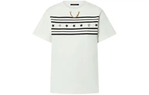 LOUIS VUITTON New Quarterly Products Of LV T Shirts Women's White Crew Neck Moderate Straight Fit
