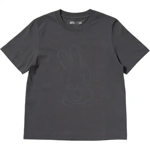 UNIQLO X Miffy T Shirts Women's Dark Gray Crew Neck
