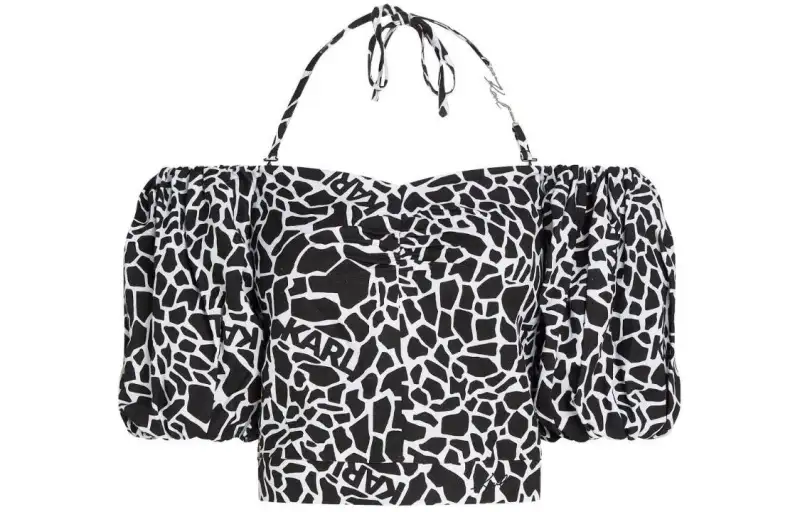 Karl Lagerfeld / Karl Lagerfeld Jeans giraffe-print off-shoulder blouse