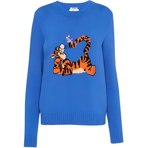 MIU MIU Loose Fit Sweater Women's Blue