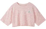 Jordan Crop Tops Women's Elegant Light Pink Crew Neck Moderate