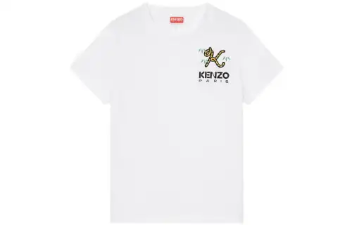 KENZO X Nigo Tiger Tail Logo Embridered T shirt White