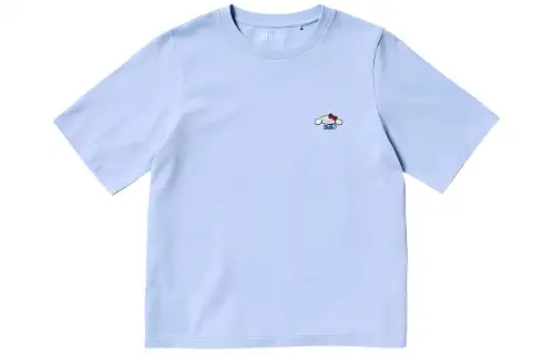 UNIQLO X Sanrio/ T Shirts Women's Aqua Blue Crew Neck Moderate Other