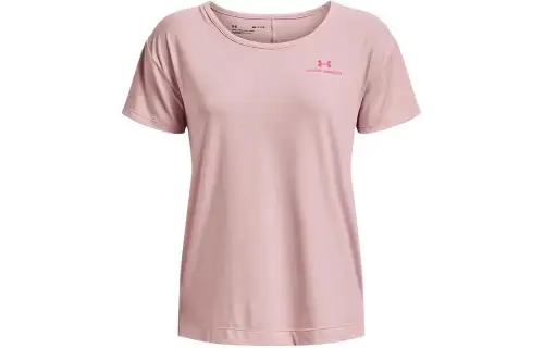 Under Armour RUSH Drop Shoulder Sleeve T Shirt Women's Pink