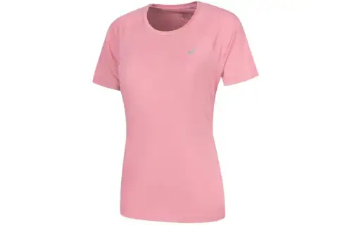 ASICS T Shirts Women's Pink Crew Neck Moderate Other
